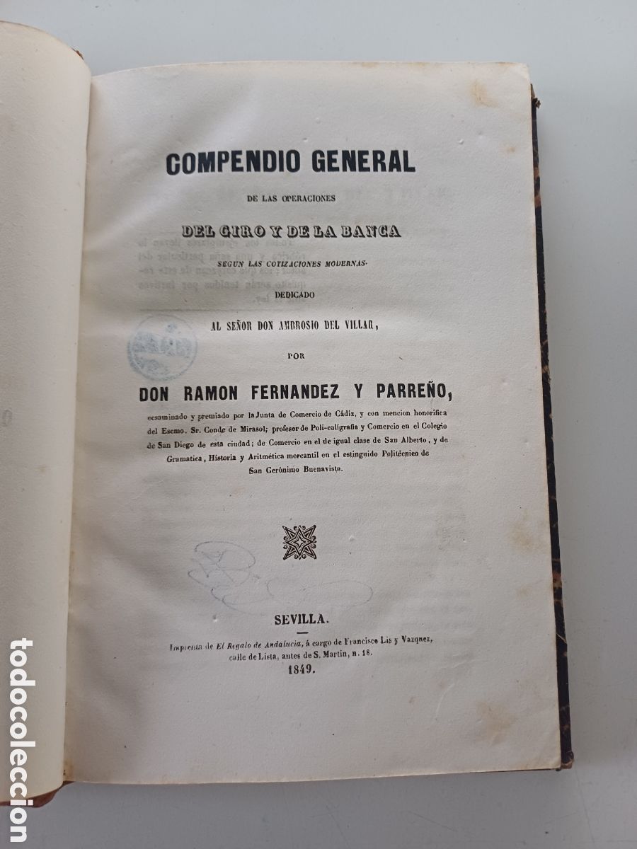 Livros antigos: Compendio general del giro y banca Ram&oacute;n Fern&aacute;ndez y Parre&ntilde;o 1949