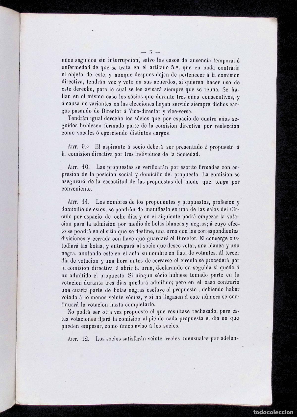 Libros antiguos: REGLAMENTO DEL CIRCULO DE BARCELONA. 1862. - Foto 3