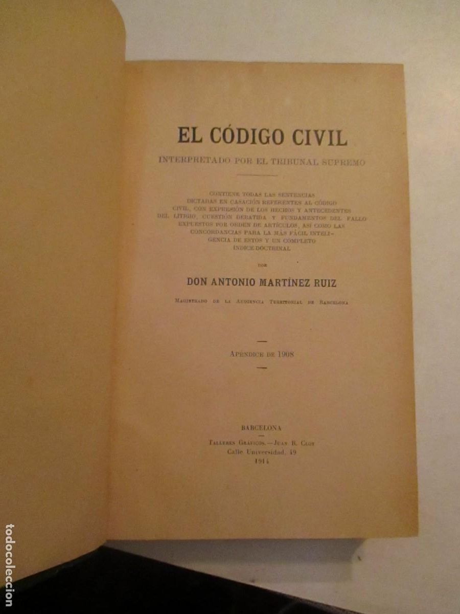 Libros antiguos: El C&oacute;digo Civil Ap&eacute;ndice de 1908 W32899 - Foto 3