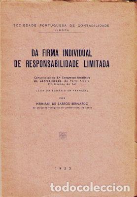 Libri antichi: BARROS BERNARDO. (Hern&acirc;ni de) - DA FIRMA INDIVIDUAL DE RESPONSABILIDADE LIMITADA.