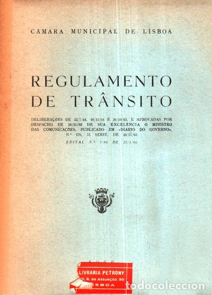 Libros antiguos: REGULAMENTO DE TR&Acirc;NSITO.
