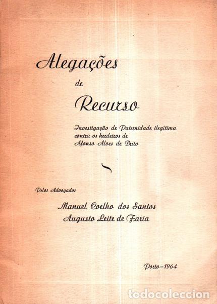 Libros antiguos: COELHO DOS SANTOS. (Manuel) e Augusto Leite de Faria. - ALEGA&Ccedil;&Otilde;ES DE RECURSO.