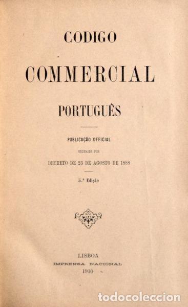 Libros antiguos: CODIGO COMMERCIAL PORTUGU&Ecirc;S - Foto 1