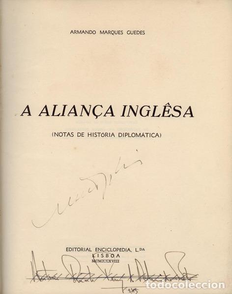 Libros antiguos: MARQUES GUEDES. (Armando) - A ALIAN&Ccedil;A INGL&Ecirc;SA. - Foto 1