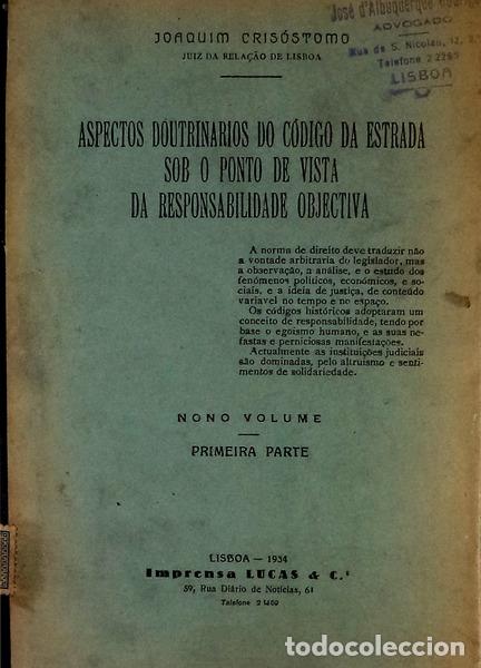 Libri antichi: CRIS&Oacute;STOMO. (Joaquim) - ASPECTOS DOUTRINARIOS DO C&Oacute;DIGO DA ESTRADA SOB O PONTO DE VISTA DA RESPONSAB
