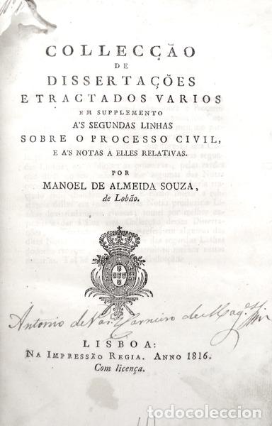 Libri antichi: SOUSA DE LOB&Atilde;O. (Manuel de Almeida e) - COLLEC&Ccedil;&Atilde;O DE DISSERTA&Ccedil;&Otilde;ES E TRACTADOS VARIOS,