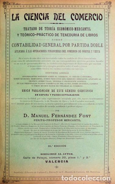 Libros antiguos: FERN&Aacute;NDEZ FONT. (D. Manuel) - LA CIENCIA DEL COMERCIO - Foto 1