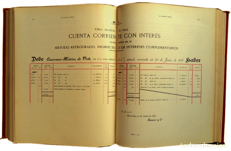 Libros antiguos: OLIVER CASTA&Ntilde;ER. (Emilio) - LA PARTIDA DOBLE. - Foto 2