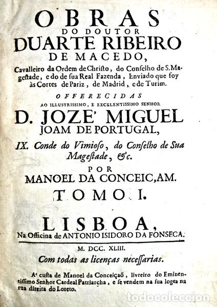 Libri antichi: RIBEIRO DE MACEDO. (Duarte) - OBRAS