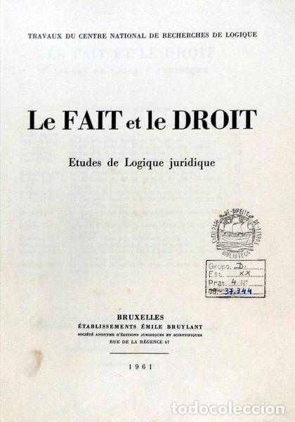 Libros antiguos: FAIT (LE) ET LE DROIT. - Foto 2