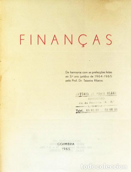 Libros antiguos: FINAN&Ccedil;AS. - TEIXEIRA RIBEIRO. - Foto 2