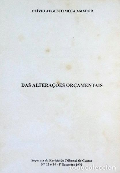 Libros antiguos: MOTA AMADOR. (Ol&iacute;vio Augusto) - DAS ALTERA&Ccedil;&Otilde;ES OR&Ccedil;AMENTAIS.