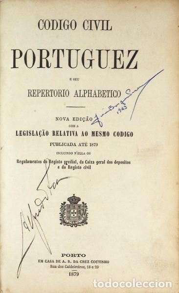 Libros antiguos: CODIGO CIVIL PORTUGUEZ.