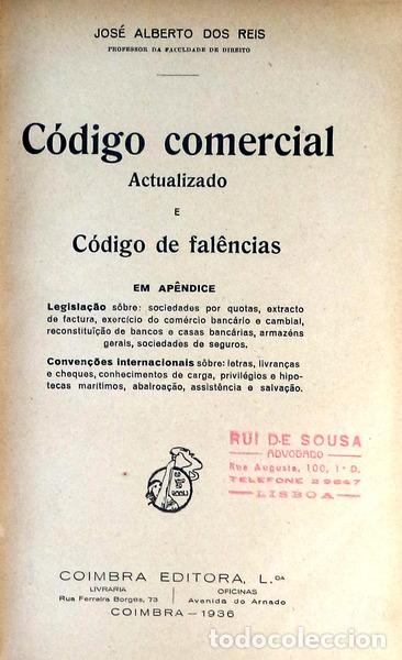 Libros antiguos: REIS. (Jos&eacute; Alberto dos) - C&Oacute;DIGO COMERCIAL. - Foto 1
