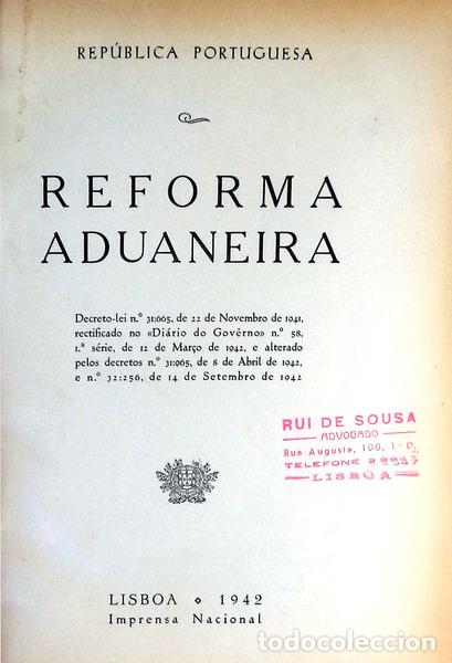 Libros antiguos: REFORMA ADUANEIRA.