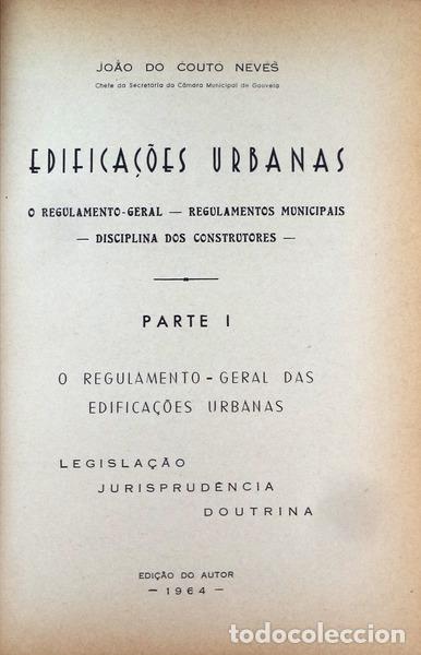 Libros antiguos: COUTO NEVES. (Jo&atilde;o do) - EDIFICA&Ccedil;&Otilde;ES URBANAS. - Foto 2