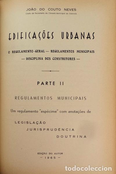 Libros antiguos: COUTO NEVES. (Jo&atilde;o do) - EDIFICA&Ccedil;&Otilde;ES URBANAS. - Foto 3
