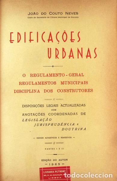 Libros antiguos: COUTO NEVES. (Jo&atilde;o do) - EDIFICA&Ccedil;&Otilde;ES URBANAS. - Foto 1