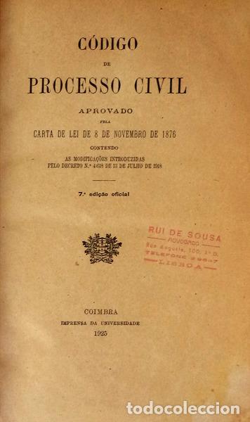 Libros antiguos: C&Oacute;DIGO DE PROCESSO CIVIL. [7.&ordf; EDI&Ccedil;&Atilde;O OFICIAL] - Foto 1