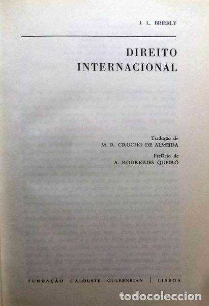Libros antiguos: BRIERLY. (J. L.) - DIREITO INTERNACIONAL. - Foto 3