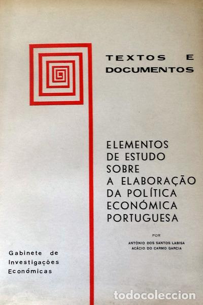 Libros antiguos: SANTOS LABISA. (Ant&oacute;nio dos) e Ac&aacute;cio do CARMO GARCIA. - ELEMENTOS DE ESTUDO SOBRE A ELABORA&Ccedil;&Atilde;O DA P