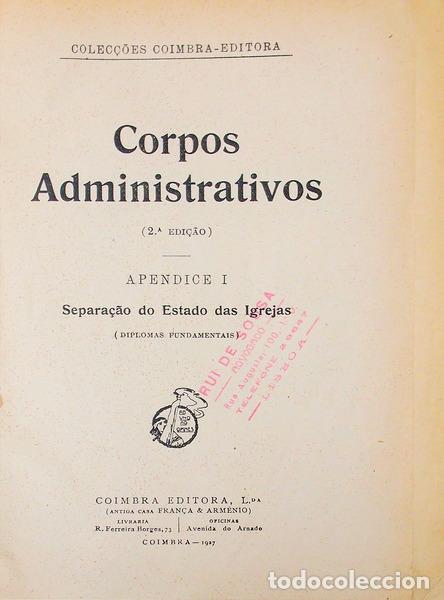 Libros antiguos: CORPOS ADMINISTRATIVOS. - Foto 1