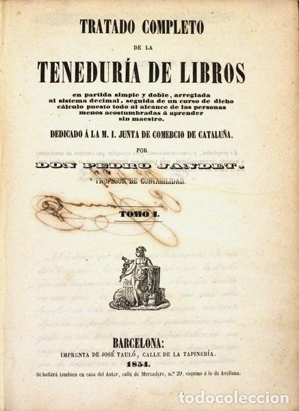 Libros antiguos: JANDET. (Pedro) - TRATADO COMPLETO DE LA TENEDUR&Iacute;A DE LIBROS
