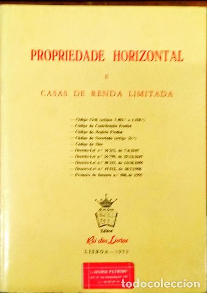 Libros antiguos: PROPRIEDADE HORIZONTAL E CASAS DE RENDA LIMITADA. - Foto 1