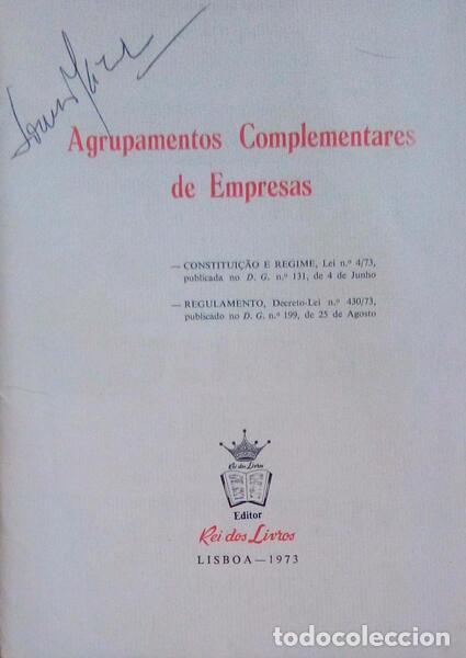 Libros antiguos: AGRUPAMENTOS COMPLEMENTARES DE EMPRESAS. - Foto 1