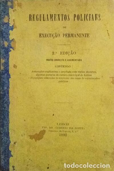 Libri antichi: REGULAMENTOS POLICIAES DE EXECU&Ccedil;&Atilde;O PERMANENTE.