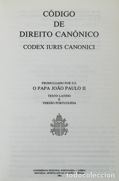 Libros antiguos: C&Oacute;DIGO DE DIREITO CAN&Oacute;NICO. CODEX IURIS CANONICI.