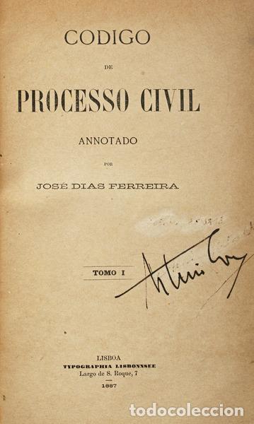 Libros antiguos: DIAS FERREIRA. (Jos&eacute;) - CODIGO DE PROCESSO CIVIL ANNOTADO. - Foto 1