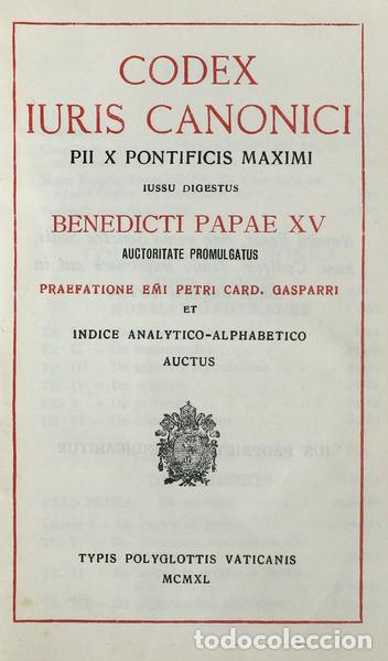 Libros antiguos: CODEX IURIS CANONICI. - Foto 1