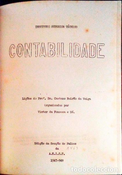 Libros antiguos: VEIGA. (Caetano Beir&atilde;o da) - CONTABILIDADE. - Foto 1