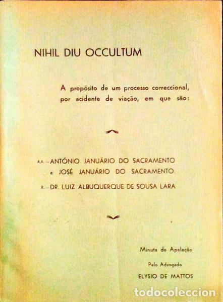 Libros antiguos: MATTOS. (Elysio de) - NIHIL DIU OCCULTUM. - Foto 1