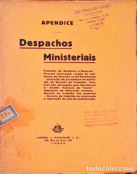 Libros antiguos: DESPACHOS MINISTERIAIS. - Foto 1