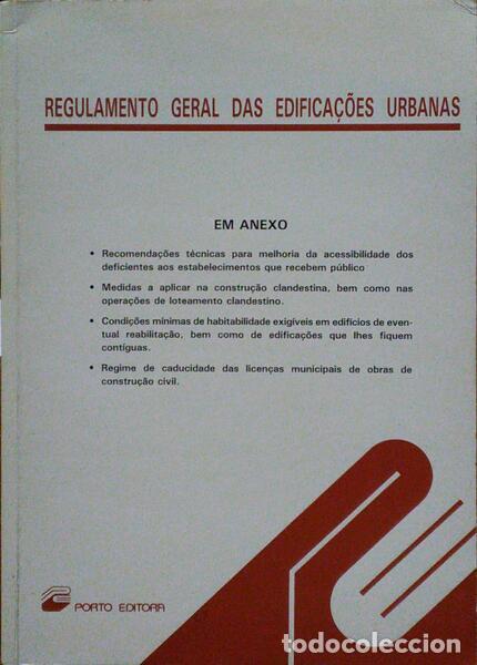 Libros antiguos: REGULAMENTO GERAL DAS EDIFICA&Ccedil;&Otilde;ES URBANAS. - Foto 1
