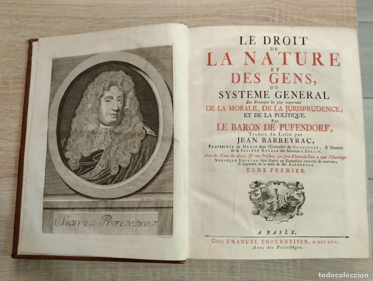 Libros antiguos: LE DROIT DE LA NATURE ET DES GENS, OU SYSTEME GENERAL... - 2 TOMOS