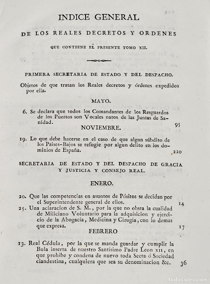 Libros antiguos: 1827-DECRETOS DEL REY N. S. DON FERNANDO VII-TOMO 12&ordm;-JOSEF MAR&Iacute;A DE NIEVA-MADRID IMPRENTA REAL-1828