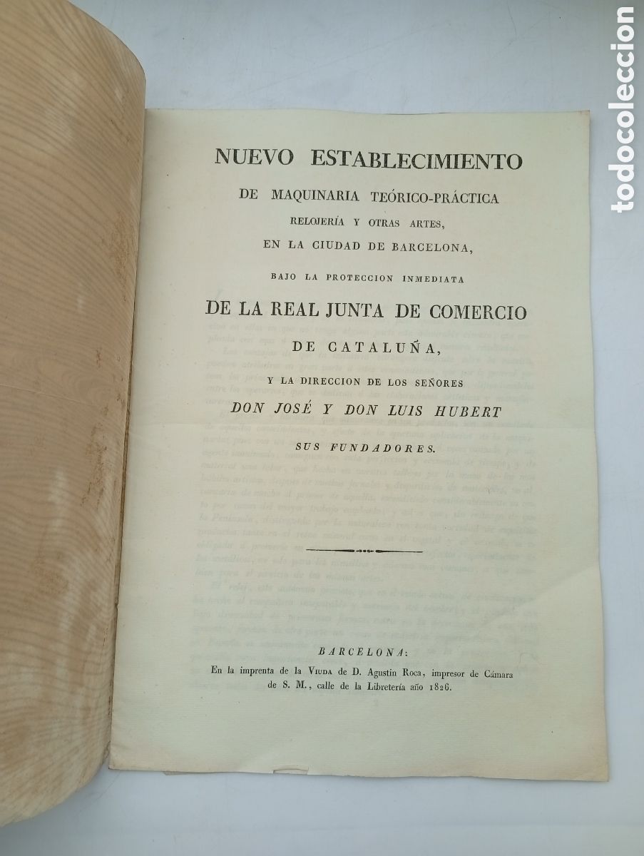 Antiquarische B&uuml;cher: Nuevo establecimiento ( escuela ) de maquinaria pr&aacute;ctico relojer&iacute;a y otras artes1826 Barcelona