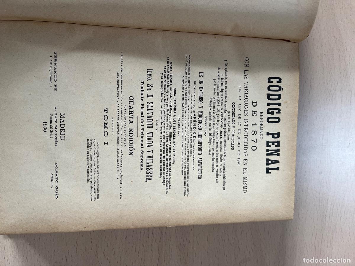 Libros antiguos: C&oacute;digo penal de 1870 - Foto 2