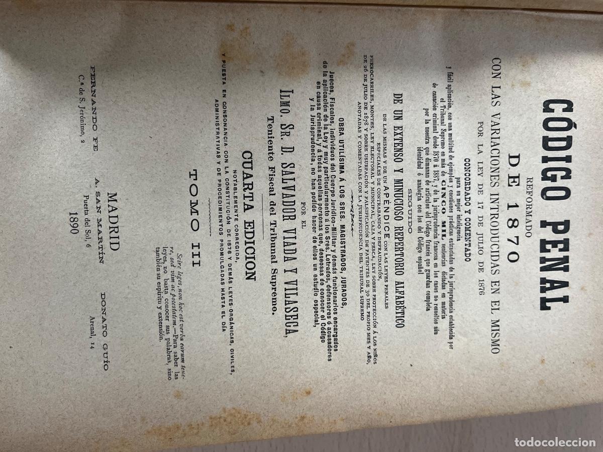Libros antiguos: C&oacute;digo penal de 1870 - Foto 8