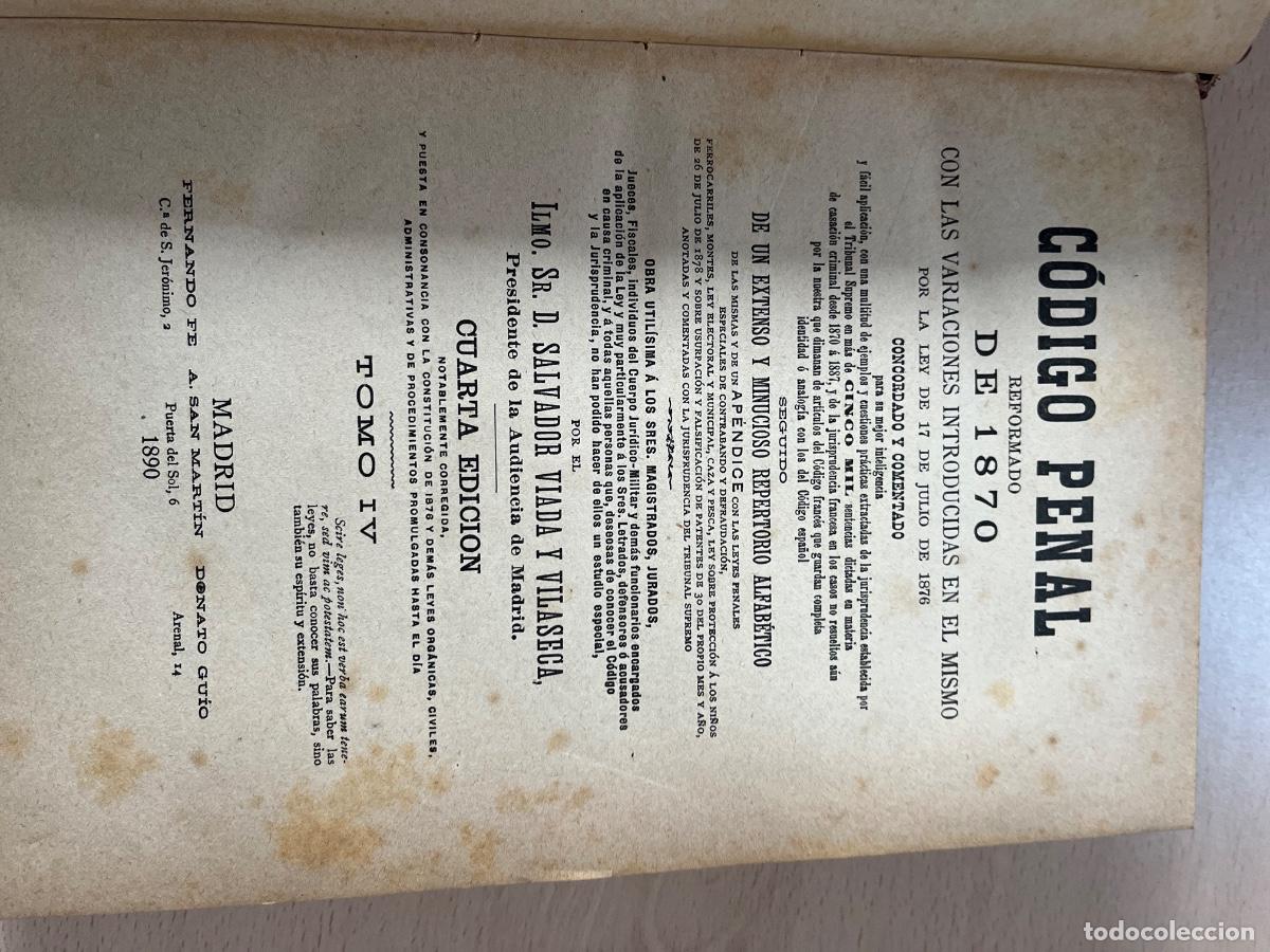 Libros antiguos: C&oacute;digo penal de 1870 - Foto 11