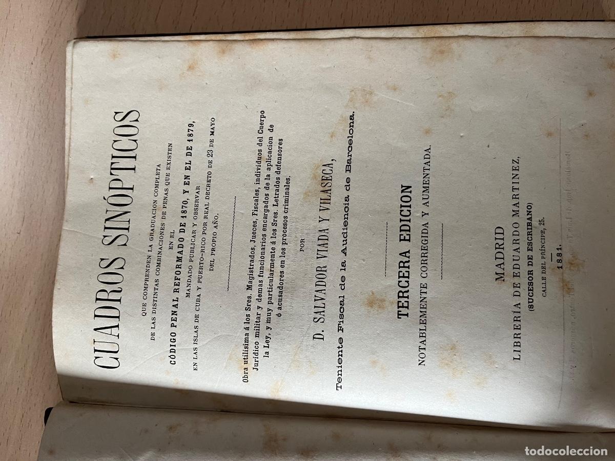 Libros antiguos: Cuadros sin&oacute;pticos . A&ntilde;o 1881 - Foto 3