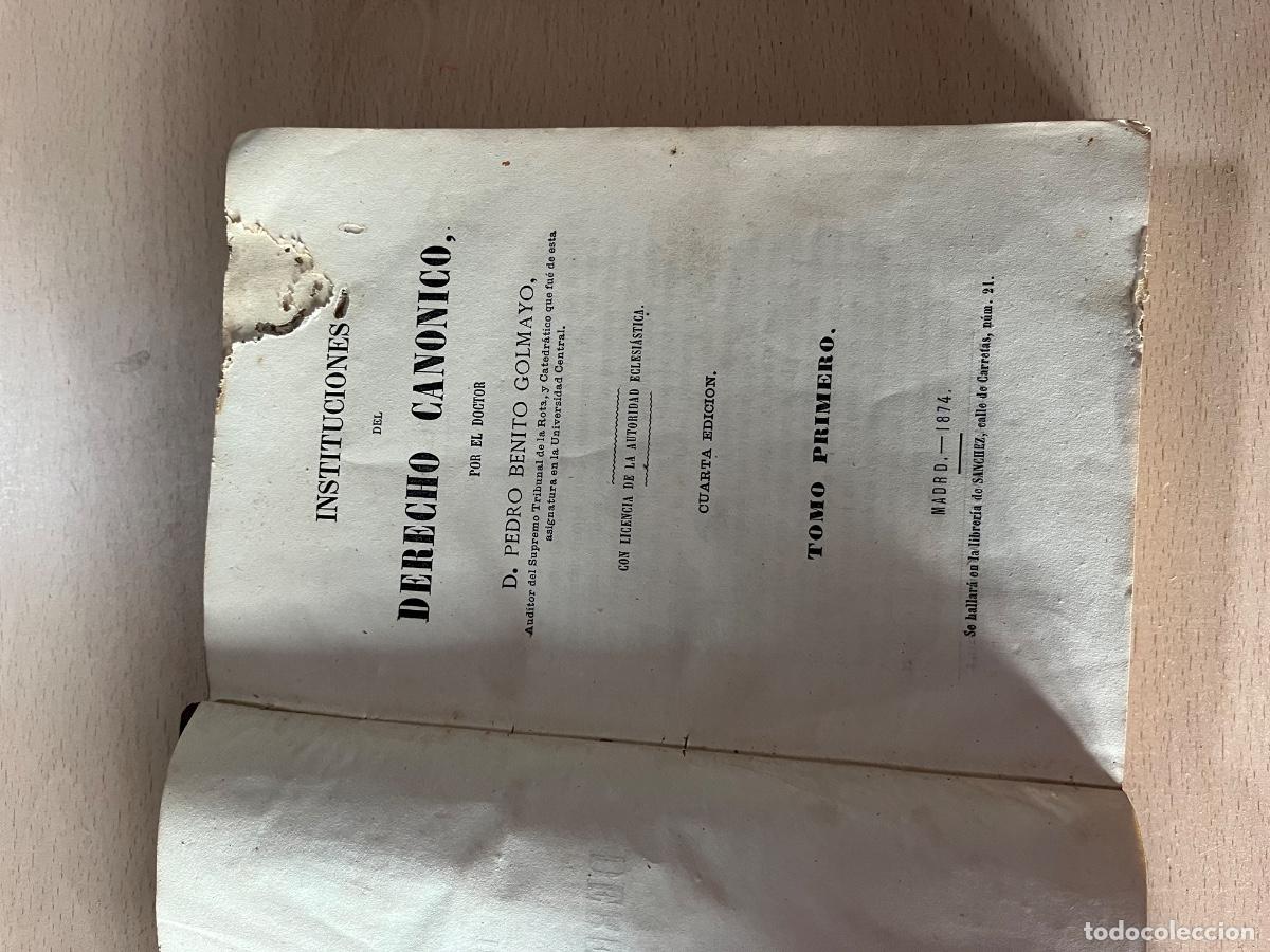 Libros antiguos: Derecho can&oacute;nico 1874 - Foto 3