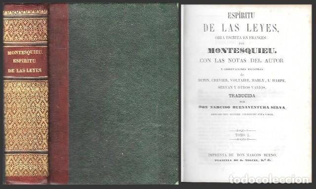 Libros antiguos: ESPIRITU DE LAS LEYES OBRA ESCRITA EN FRANCES POR MONTESQUIEU CON LAS NOTAS DEL AUTOR- A-DE-822