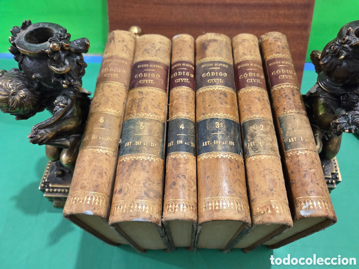 Libros antiguos: &rdquo;&rdquo;C&Oacute;DIGO CIVIL&rdquo;&rdquo;..COMENTADO Y CONCORDATO EXTENSAMENTE POR Q. MUCIUS SCAEVOLA..6 TOMOS..1892-93-1903
