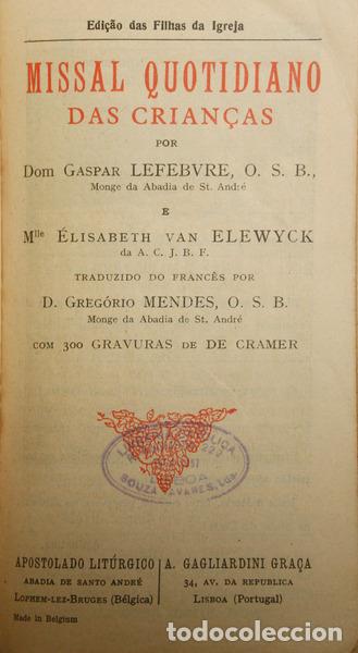 Antiquarische B&uuml;cher: LEFEBVRE. (Gaspar) e &Eacute;lisabeth van Elewyck. - MISSAL QUOTIDIANO DAS CRIAN&Ccedil;AS.