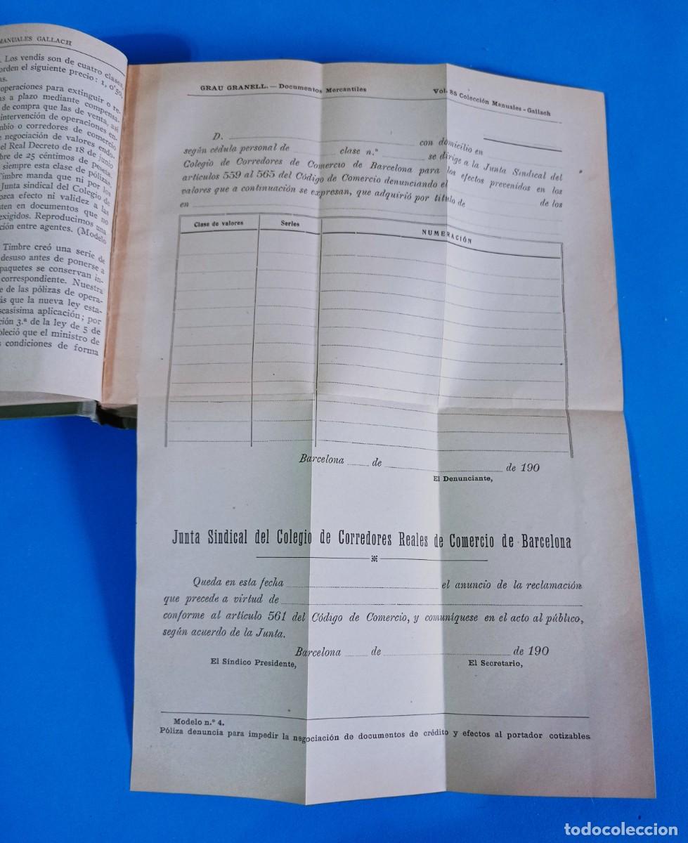 Libros antiguos: DOCUMENTOS MERCANTILES DE USO CORRIENTE Y DE F&Aacute;CIL TRANSMISI&Oacute;N - Foto 3