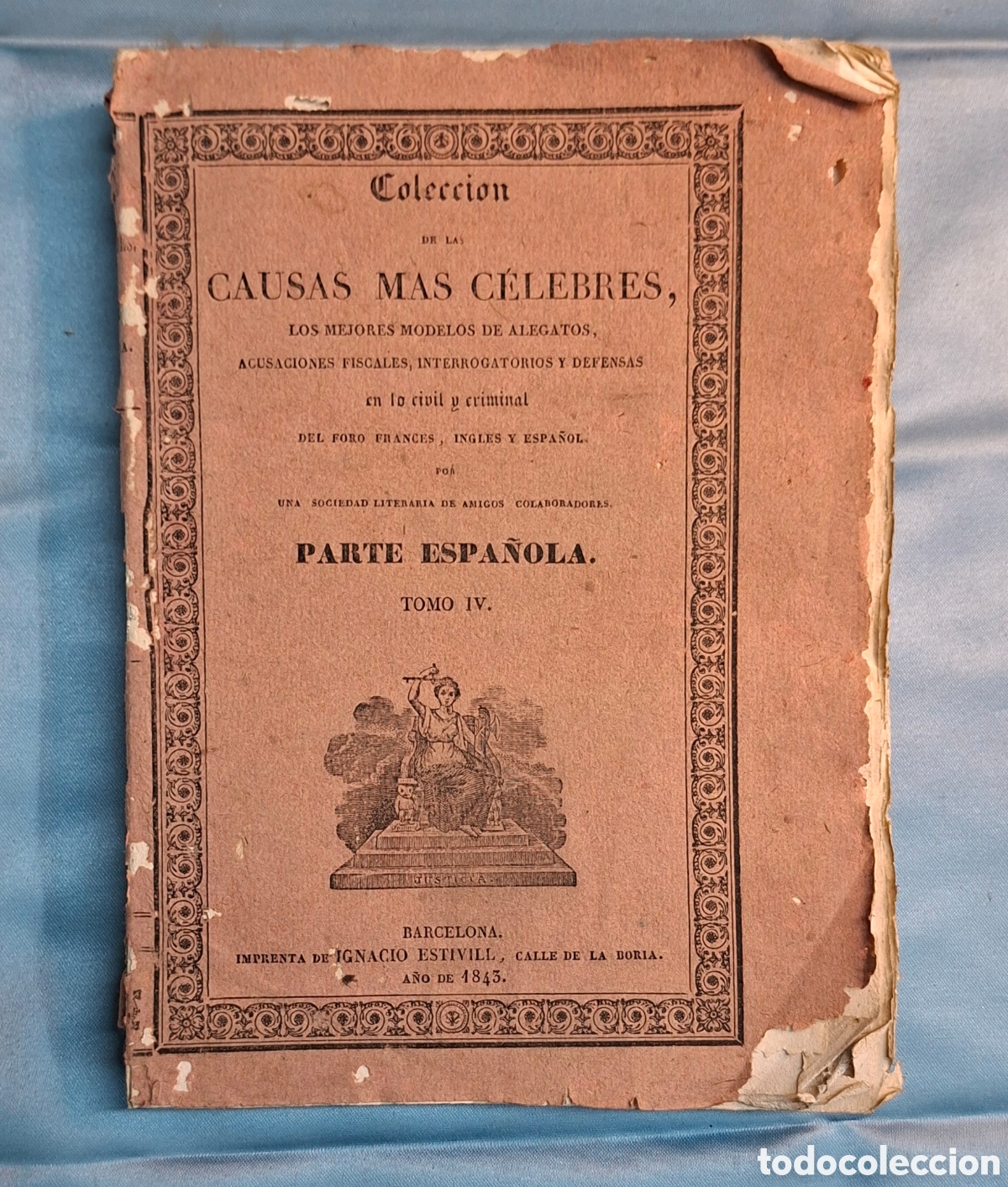 Libros antiguos: Causas C&eacute;lebres Tomo IV a&ntilde;o 1843